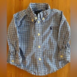 Ralph Lauren Kids Blue Plaid Button-Down Shirt